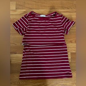 Smallshow Women's Nursing Top Striped Short Sleeve Breastfeeding Comfy T-Shirt
